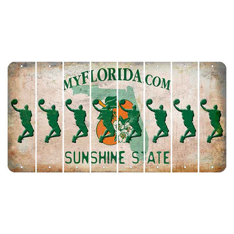 Florida Orange Blossom Cut License Plate Strips (Set of 8) Basketball Player