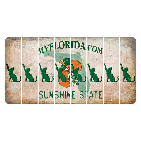 Florida Orange Blossom Cut License Plate Strips (Set of 8) Cat