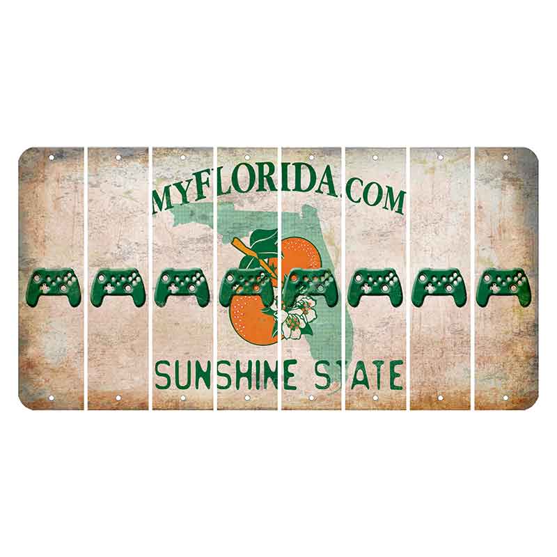 Florida Orange Blossom Cut License Plate Strips (Set of 8) X Controller