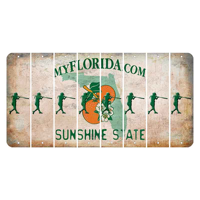 Florida Orange Blossom Cut License Plate Strips (Set of 8) Softball Batter