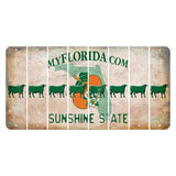 Florida Orange Blossom Cut License Plate Strips (Set of 8) Dairy Cow
