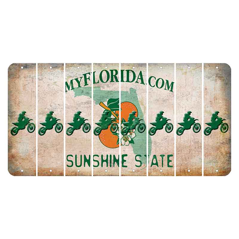 Florida Orange Blossom Cut License Plate Strips (Set of 8) Dirtbike Rider