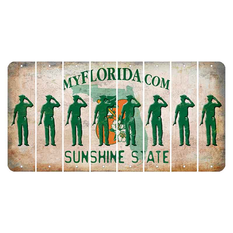 Florida Orange Blossom Cut License Plate Strips (Set of 8) Police Officer