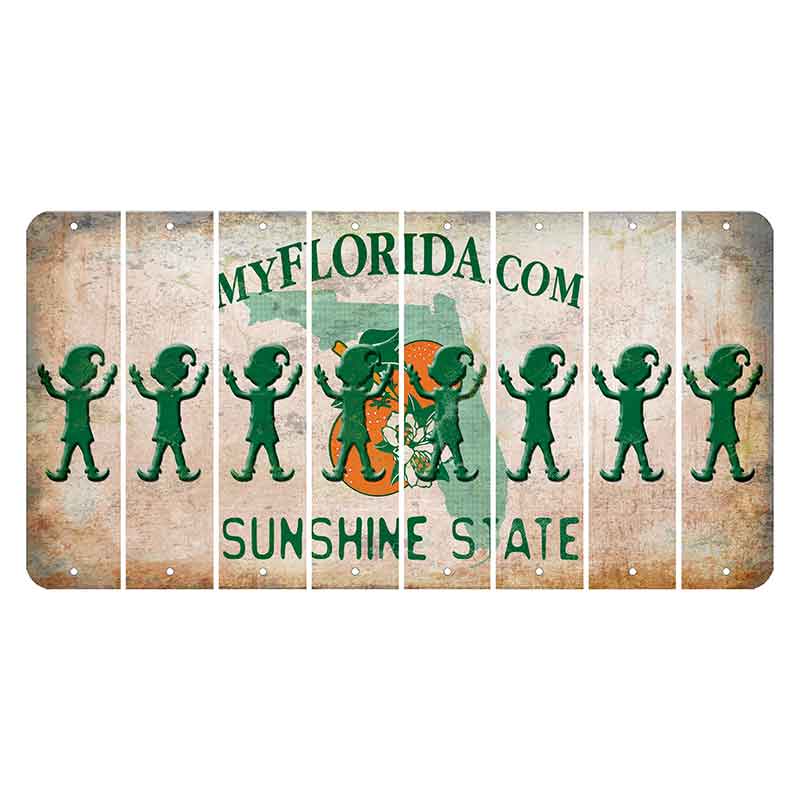 Florida Orange Blossom Cut License Plate Strips (Set of 8) Elf