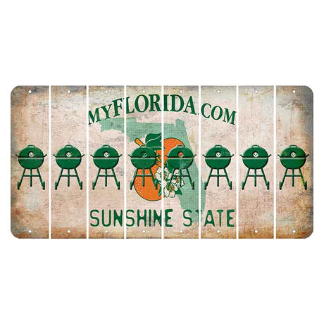 Florida Orange Blossom Cut License Plate Strips (Set of 8) Grill