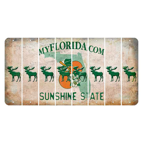 Florida Orange Blossom Cut License Plate Strips (Set of 8) Moose