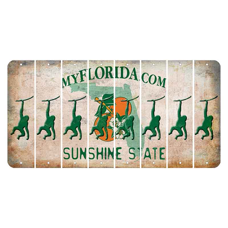 Florida Orange Blossom Cut License Plate Strips (Set of 8) Monkey