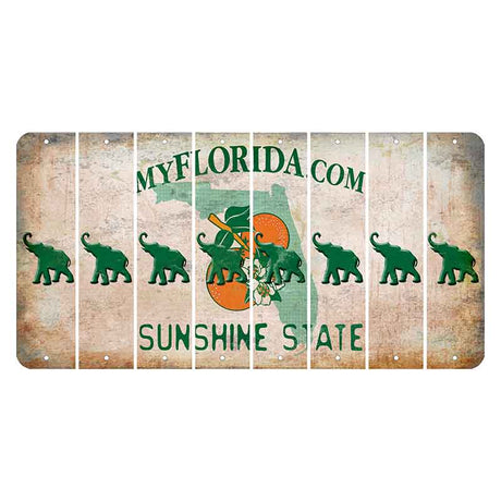 Florida Orange Blossom Cut License Plate Strips (Set of 8) Elephant
