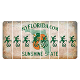 Florida Orange Blossom Cut License Plate Strips (Set of 8) Gecko