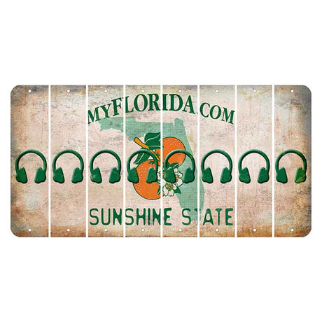 Florida Orange Blossom Cut License Plate Strips (Set of 8) Headphones