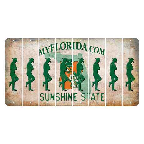 Florida Orange Blossom Cut License Plate Strips (Set of 8) Cowboy - Leaning