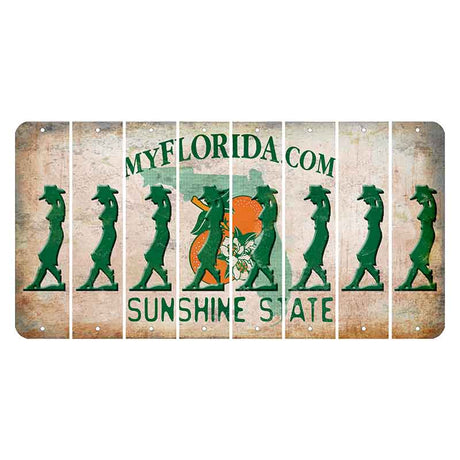 Florida Orange Blossom Cut License Plate Strips (Set of 8) Cowgirl - Leaning