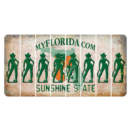 Florida Orange Blossom Cut License Plate Strips (Set of 8) Cowgirl