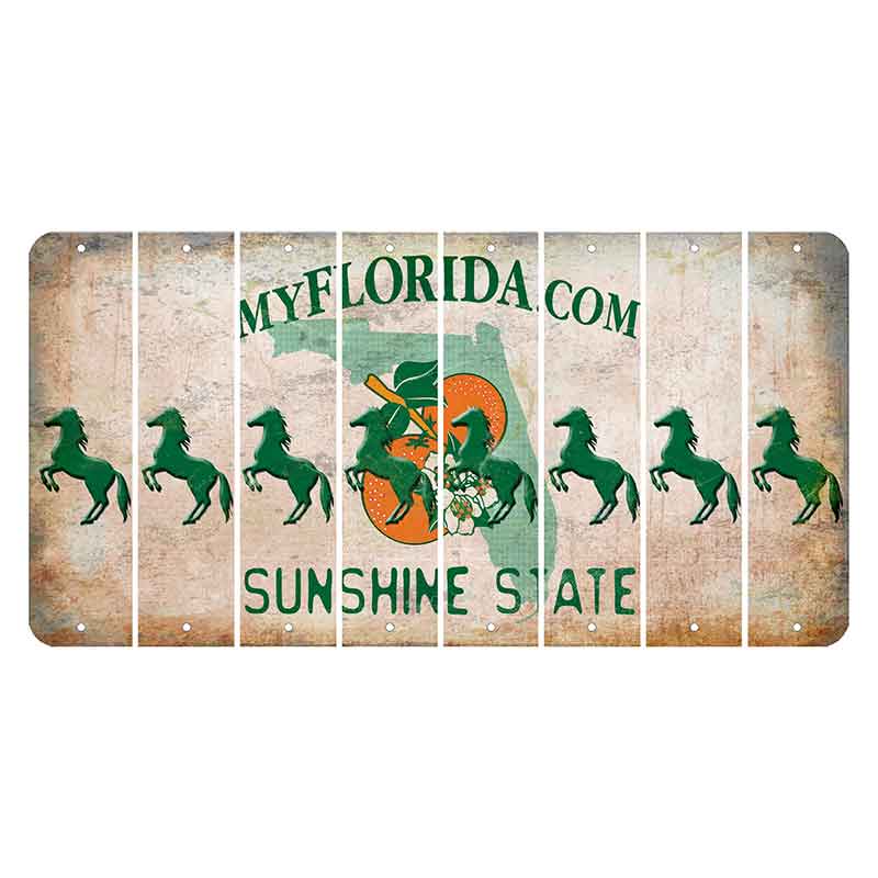 Florida Orange Blossom Cut License Plate Strips (Set of 8) Horse