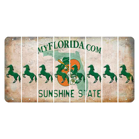Florida Orange Blossom Cut License Plate Strips (Set of 8) Horse