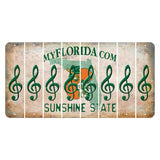 Florida Orange Blossom Cut License Plate Strips (Set of 8) Music Note