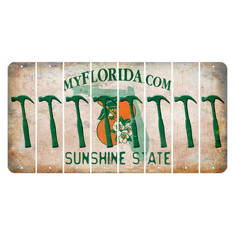 Florida Orange Blossom Cut License Plate Strips (Set of 8) Hammer