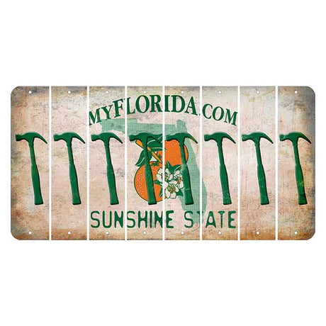 Florida Orange Blossom Cut License Plate Strips (Set of 8) Hammer