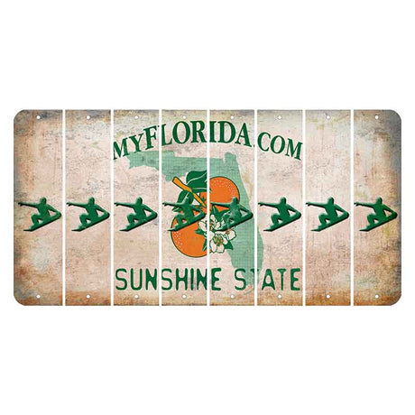 Florida Orange Blossom Cut License Plate Strips (Set of 8) Snowboarder