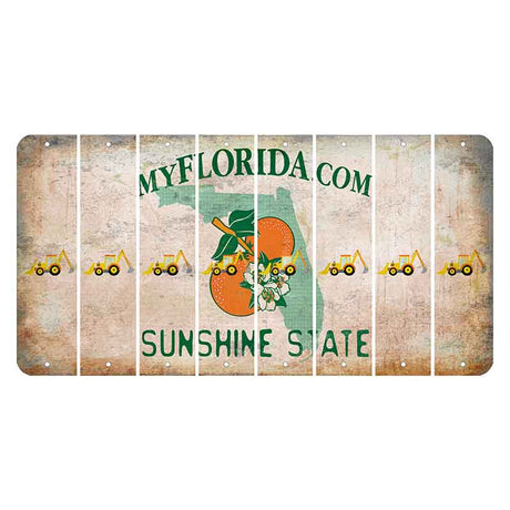 Florida Orange Blossom Cut License Plate Strips (Set of 8) Backhoe