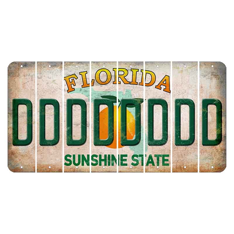 Florida Citrus Orange Cut License Plate Strips (Set of 8) D