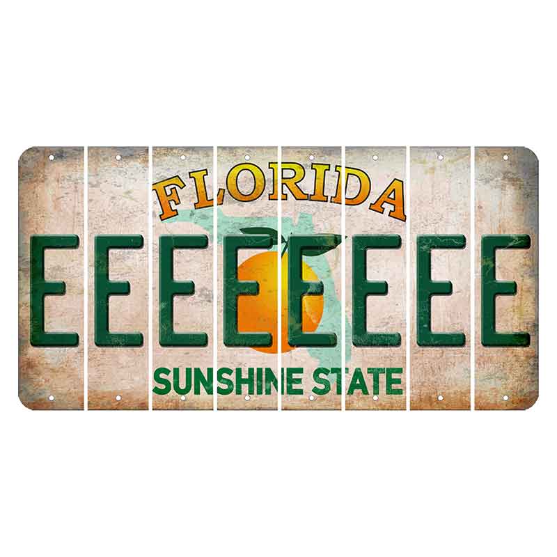 Florida Citrus Orange Cut License Plate Strips (Set of 8) E