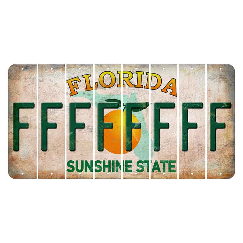 Florida Citrus Orange Cut License Plate Strips (Set of 8) F