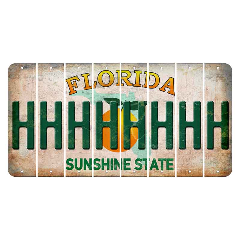 Florida Citrus Orange Cut License Plate Strips (Set of 8) H