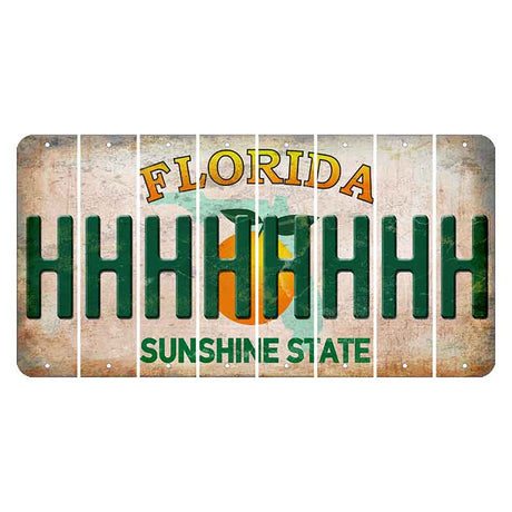 Florida Citrus Orange Cut License Plate Strips (Set of 8) H