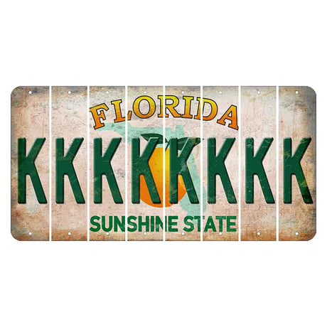Florida Citrus Orange Cut License Plate Strips (Set of 8) K