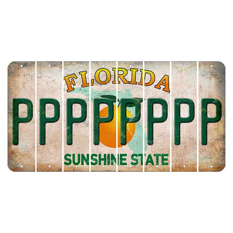 Florida Citrus Orange Cut License Plate Strips (Set of 8) P