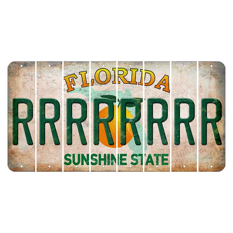 Florida Citrus Orange Cut License Plate Strips (Set of 8) R