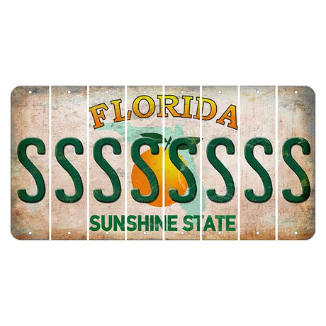 Florida Citrus Orange Cut License Plate Strips (Set of 8) S