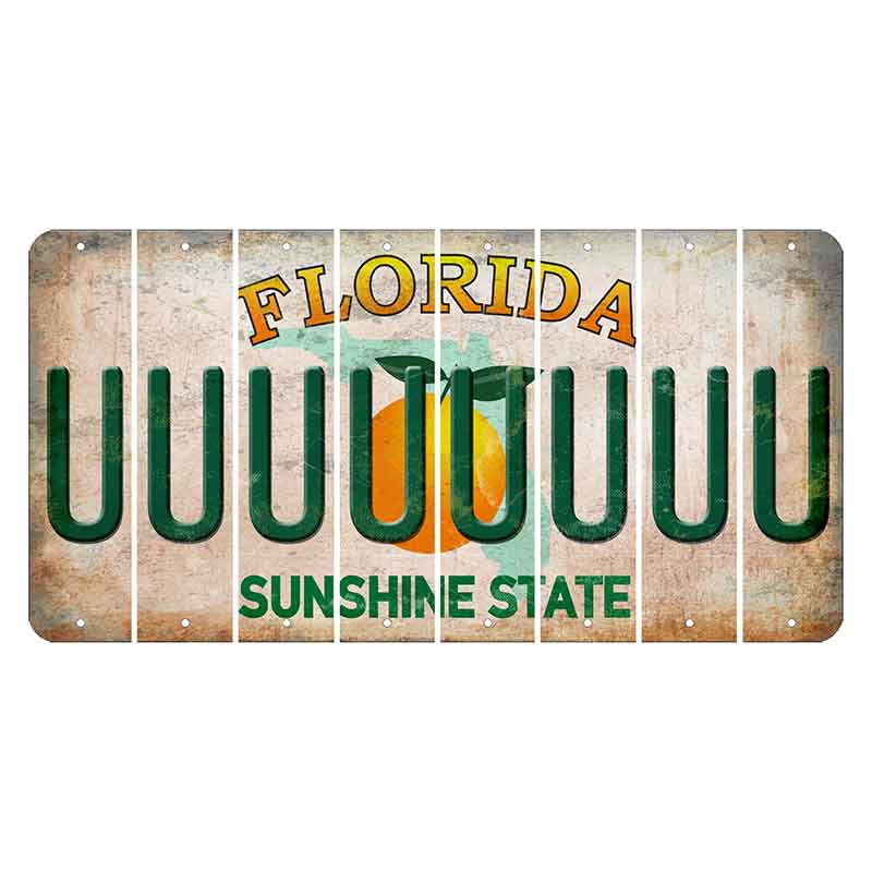 Florida Citrus Orange Cut License Plate Strips (Set of 8) U