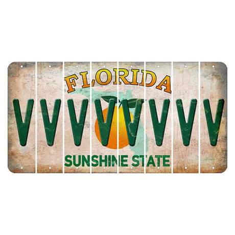 Florida Citrus Orange Cut License Plate Strips (Set of 8) V