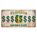 Florida Citrus Orange Cut License Plate Strips (Set of 8) Dollar Sign