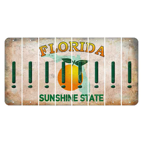Florida Citrus Orange Cut License Plate Strips (Set of 8) Exclamation Point