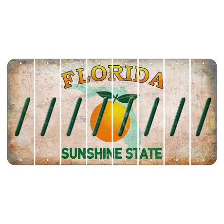 Florida Citrus Orange Cut License Plate Strips (Set of 8) Forward Slash