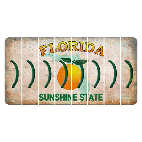 Florida Citrus Orange Cut License Plate Strips (Set of 8) Parenthesis - Right