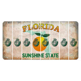 Florida Citrus Orange Cut License Plate Strips (Set of 8) Grenade