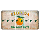 Florida Citrus Orange Cut License Plate Strips (Set of 8) Handgun