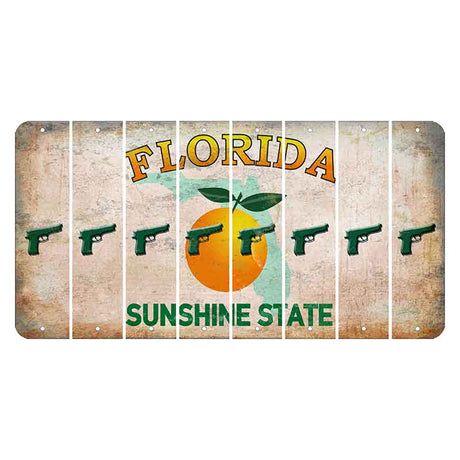 Florida Citrus Orange Cut License Plate Strips (Set of 8) Handgun