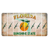 Florida Citrus Orange Cut License Plate Strips (Set of 8) Rifle