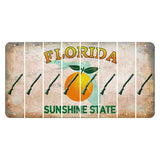 Florida Citrus Orange Cut License Plate Strips (Set of 8) Shotgun