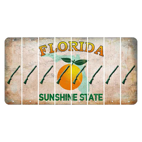 Florida Citrus Orange Cut License Plate Strips (Set of 8) Shotgun