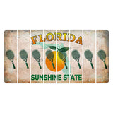 Florida Citrus Orange Cut License Plate Strips (Set of 8) Tennis Racket
