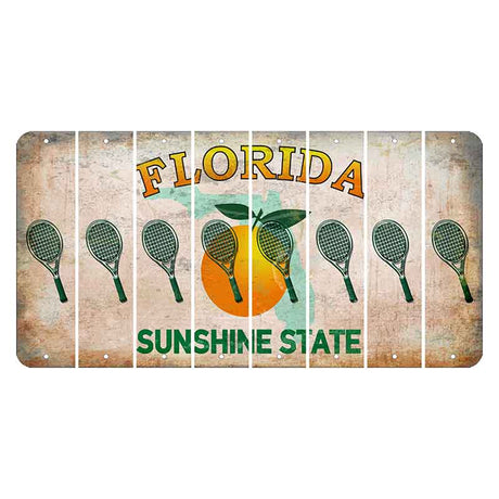 Florida Citrus Orange Cut License Plate Strips (Set of 8) Tennis Racket