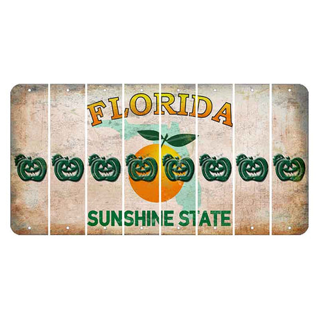 Florida Citrus Orange Cut License Plate Strips (Set of 8) Pumpkin