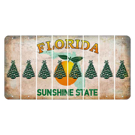 Florida Citrus Orange Cut License Plate Strips (Set of 8) Christmas Tree