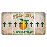 Florida Citrus Orange Cut License Plate Strips (Set of 8) Cross
